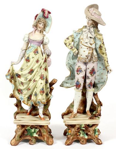 GERMAN BISQUE FIGURES LATE 19TH C. PAIR