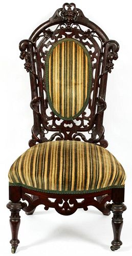 AFTER BELTER CARVED & LAMINATED ROSEWOOD CHAIR