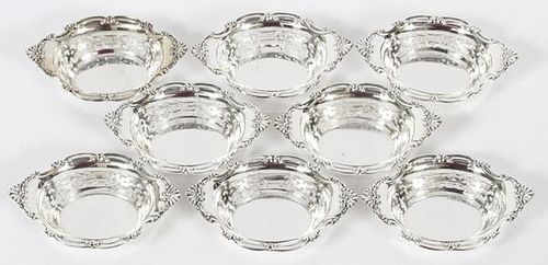 GORHAM STERLING SILVER NUT DISHES EIGHT