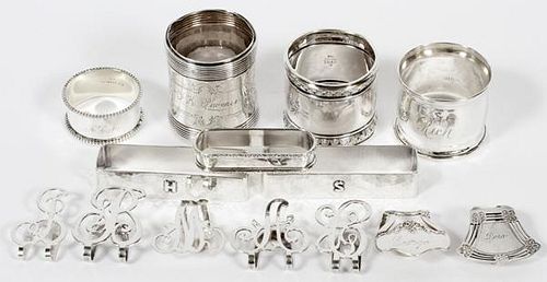 AMERICAN STERLING NAPKIN RINGS & CLIPS