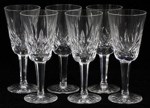 WATERFORD 'LISMORE' CRYSTAL SHERRY GLASSES SIX