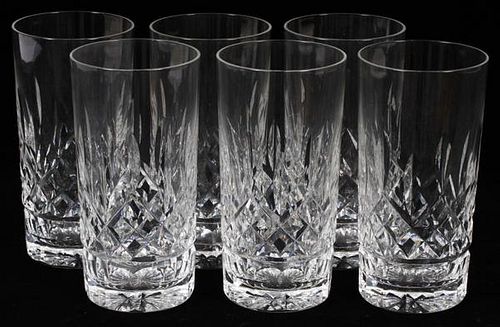 WATERFORD 'LISMORE' CRYSTAL HIGHBALL GLASSES SIX