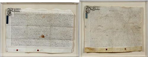 BRITISH INDENTURES EARLY-MID 18TH C. TWO