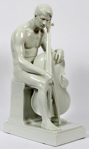 ROSENTHAL PORCELAIN FIGURE OF A CELLO PLAYER