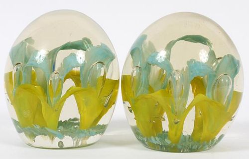 HAND-BLOWN GLASS PAPERWEIGHTS TWO