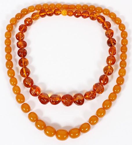 AMBER BEADED NECKLACES TWO