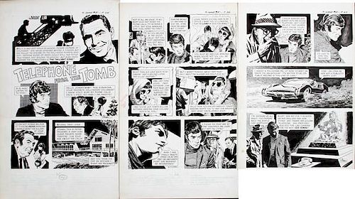 AL WILLIAMSON COMIC BOOK INK DRAWING THREE PAGES