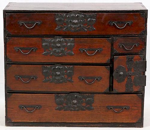 INDONESIAN TANSU 4 DRAWER CHEST