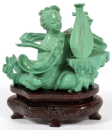 CHINESE CARVED TURQUOISE FIGURE