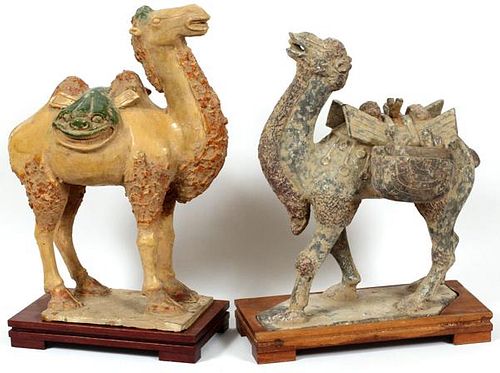 ORIENTAL TERRA COTTA CAMELS