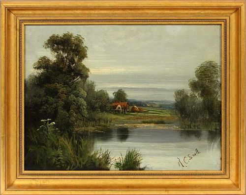 R. C. SNELL OIL ON CANVAS C. 1900