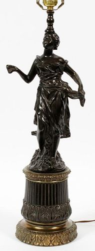 SPELTER FIGURAL TABLE LAMP