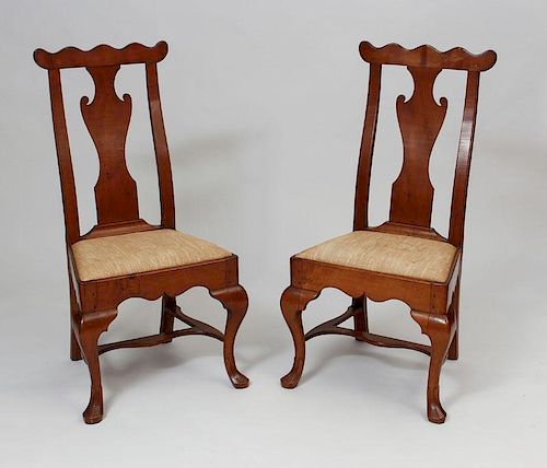 Pair of Chippendale Maple Side Chairs