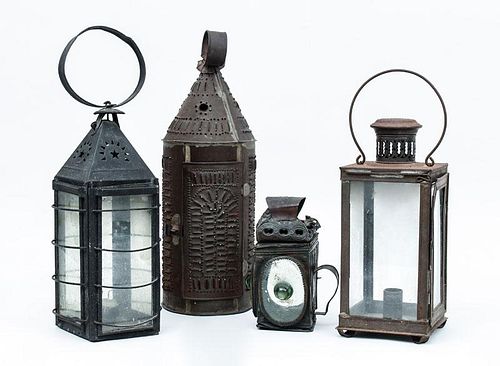 Four Tin Hand Lanterns