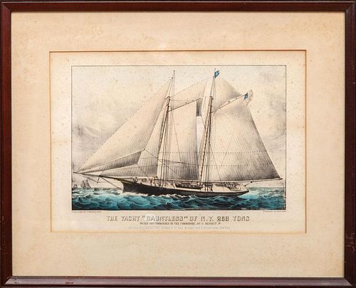 Currier & Ives, Publishers: The Yacht "Dauntless" of NY 268 Tons