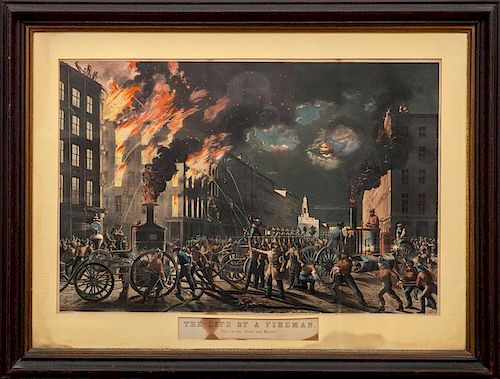 Currier & Ives, Publishers: The Life of a Fireman, The New Era; and The Ruins