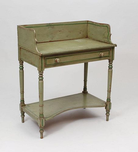 Federal Green Painted Work Table