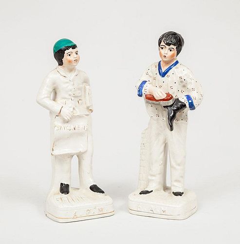 Pair of Staffordshire Figures, '6 AM' and '6 PM'