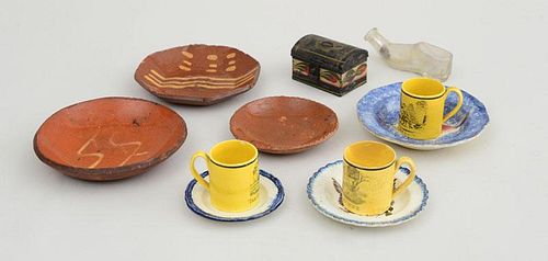 Davenport Pearlware Cup Plate and a Miscellaneous Group of Miniature Table Articles, Made for the American Market