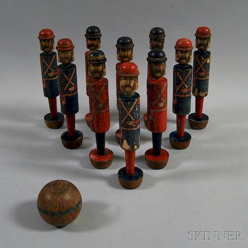 Lithographed Ten-pin Figural Bowling Game