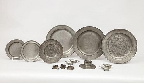 Group of Twenty-Four Pewter Articles