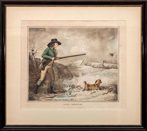 After George Morland (1763-1804), by C. Cotton: Snipe Shooting