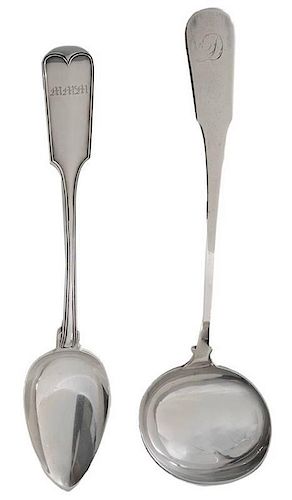 Coin Silver Ladle and Stuffing Spoon
