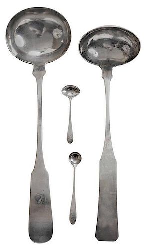 Coin Silver Ladles and Salt Spoons