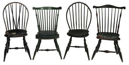 Four American Windsor Side Chairs