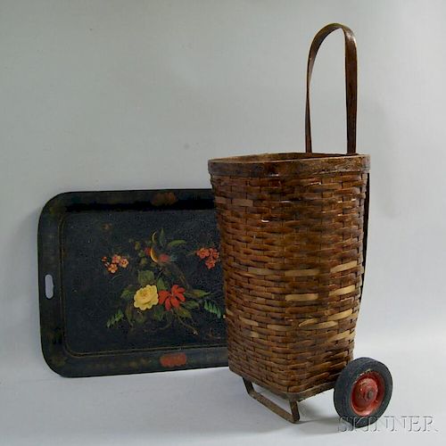 Basket and a Tole Tray