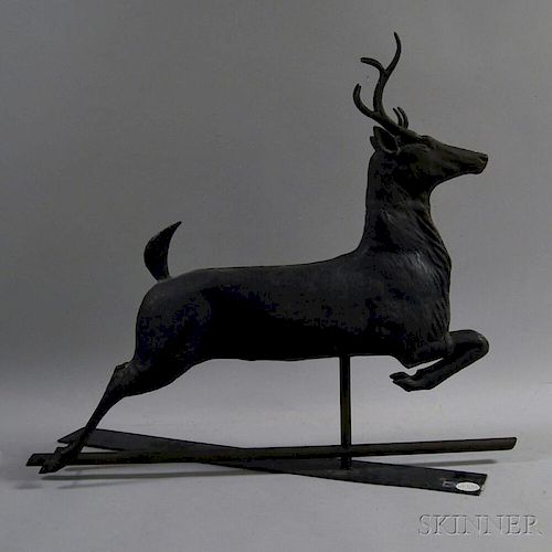 Molded Copper Full-body Leaping Stag Weathervane