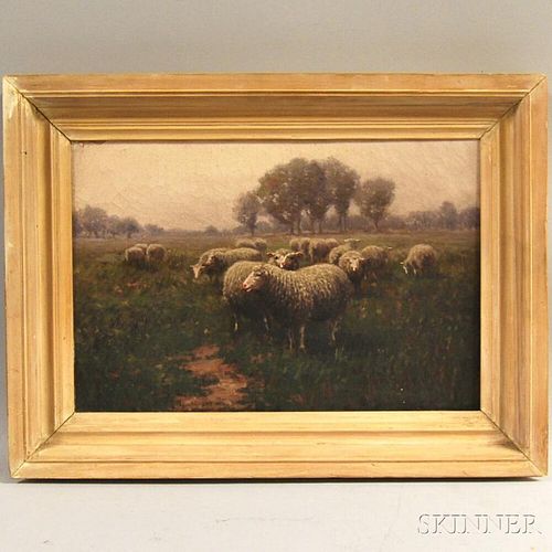 American School, 19th Century       Sheep at Pasture.