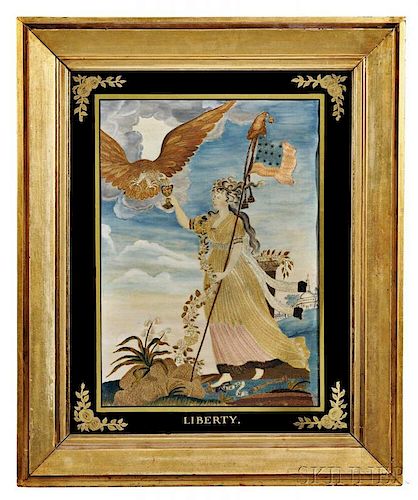 Needlework Picture After Edward Savage "Liberty in the Form of the Goddess of Youth,"