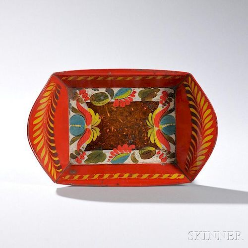Red-painted Tinware Bread Basket