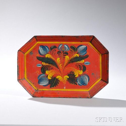 Red-painted Tinware Waiter Tray