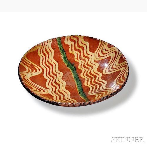 Slip-decorated Redware Dish