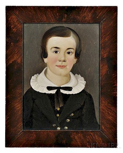 William Matthew Prior (Massachusetts, Maine, 1806-1873)      Portrait of a Boy with a Bow Tie