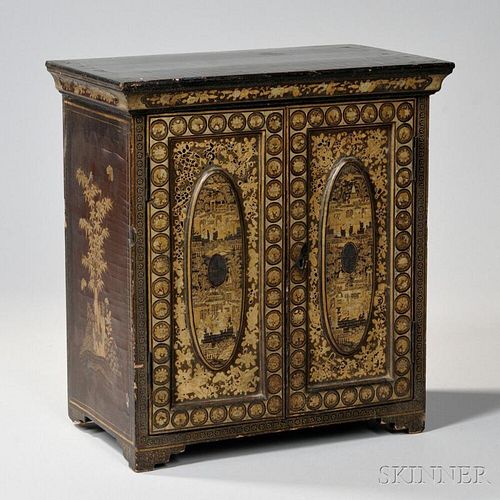China Trade Export Lacquer Jewelry Chest