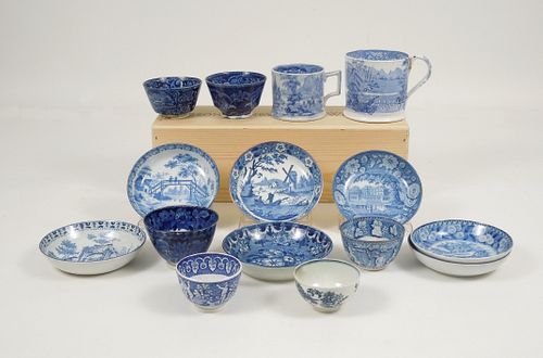 Group of 19thC. English Pearlware Tea Bowls and Saucers.