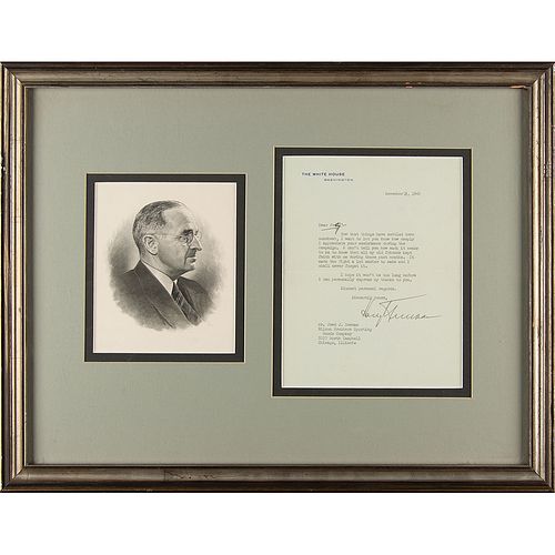 Harry S. Truman Typed Letter Signed as President