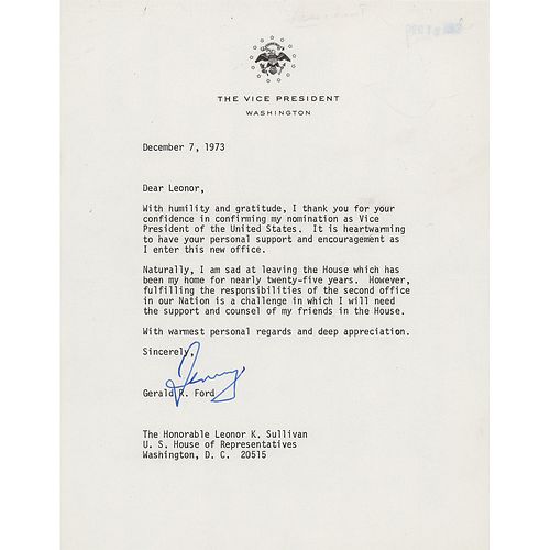 Gerald Ford Typed Letter Signed as Vice President