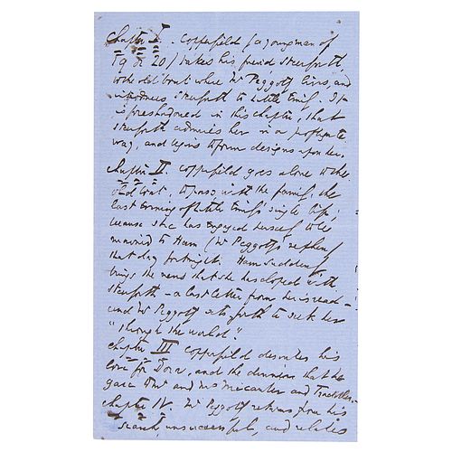 Charles Dickens Handwritten Outline for &#39;David Copperfield&#39;