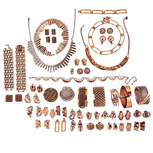 COLLECTION OF RENOIR OR REBAJE COPPER JEWELRY