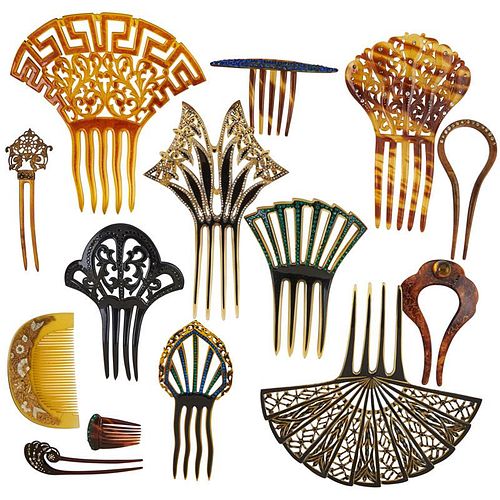 COLLECTION OF 52 ORNAMENTAL HAIR COMBS