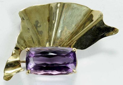 Contemporary 14 kt and Amethyst