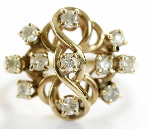 14 kt Gold and Diamond Ring