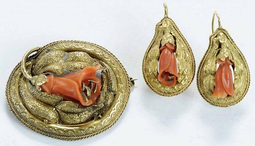 Victorian Brooch and Earrings