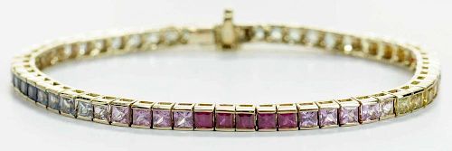 14 kt Yellow Gold and Sapphire Bracelet