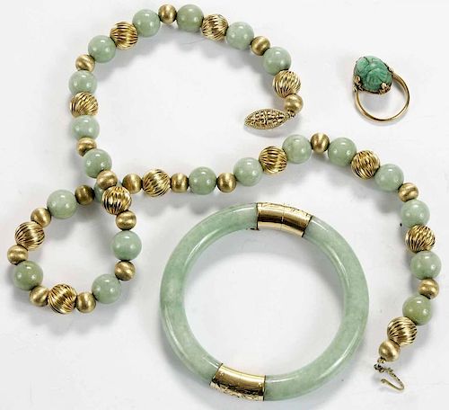 Group of Jade Jewelry