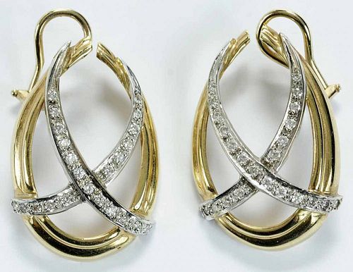 18 kt Gold and Diamond Earclips